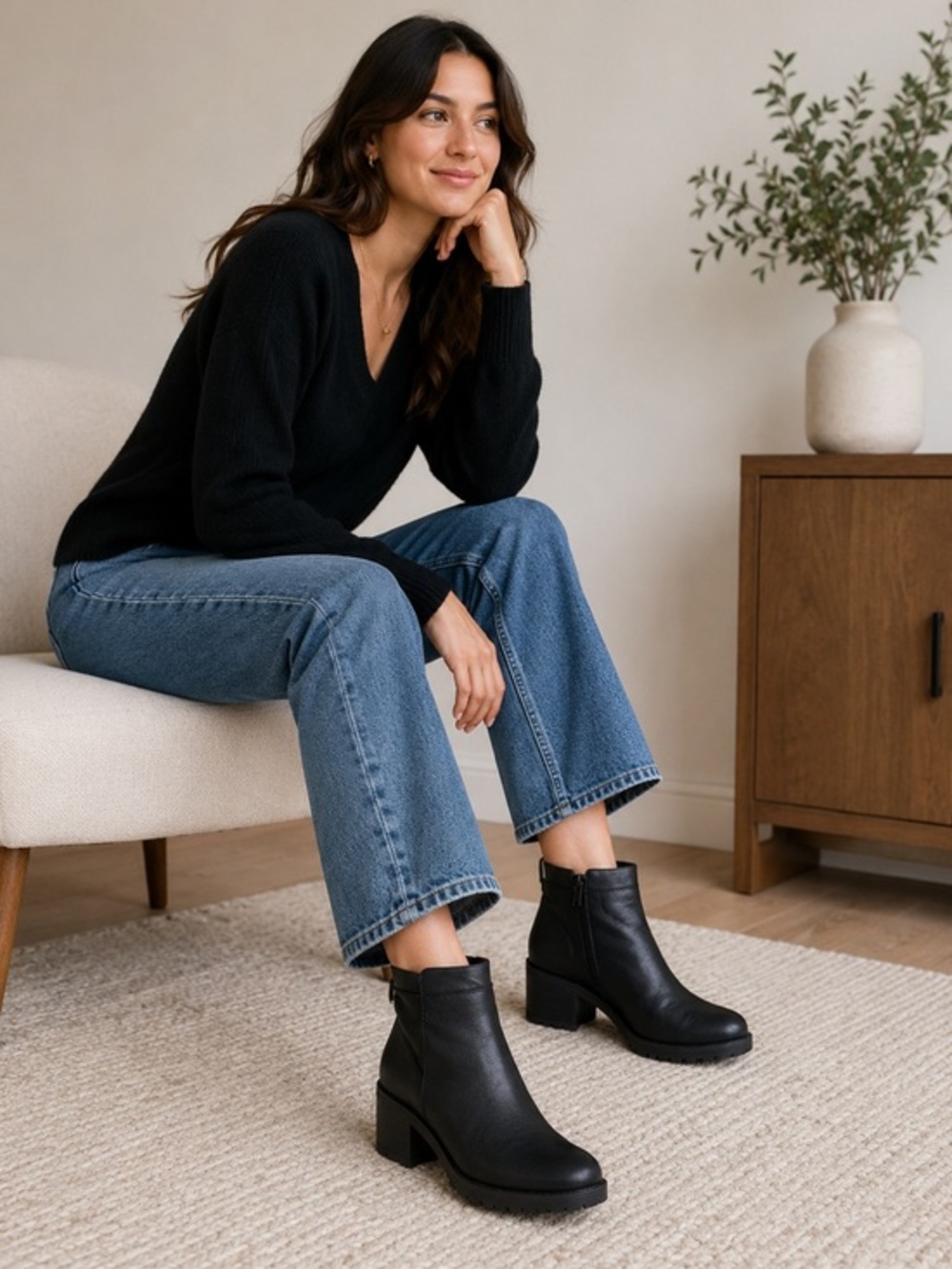 Lucky Brand Noryn Black Leather Ankle Booties Size 6/5